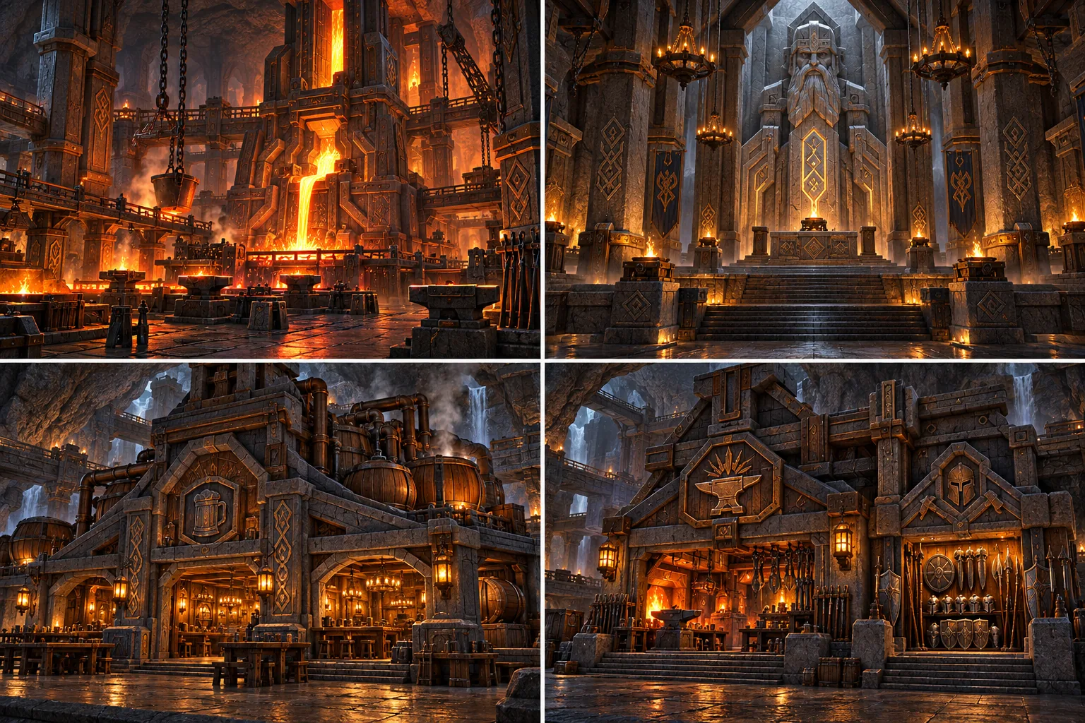 Khazdral Forge architecture and key buildings